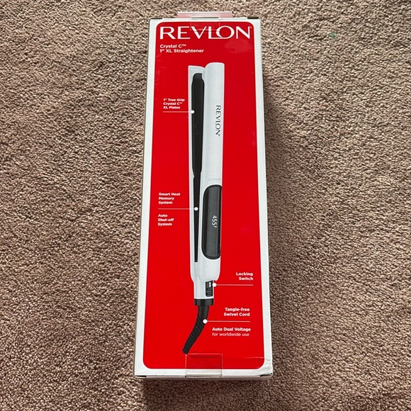 Revlon Crystal C 1” XL straightener flat iron new - Picture 2 of 3